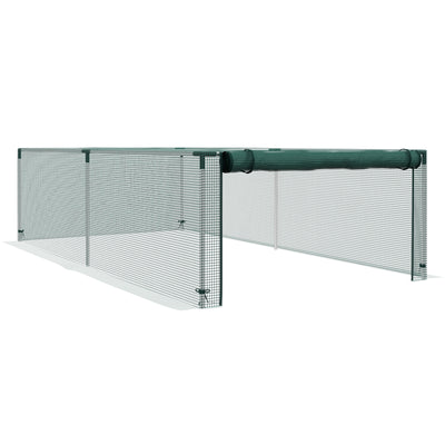 Serre de jardin serre à tomates filet protection porte zippée enroulable HDPE, dim. 125L x 248l x 62,5H cm