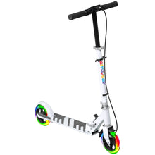 Trottinette enfants 3 à 8 ans, trottinette pliable à 2 roues LED roues lumineuses, 4 réglages en hauteur, blanc
