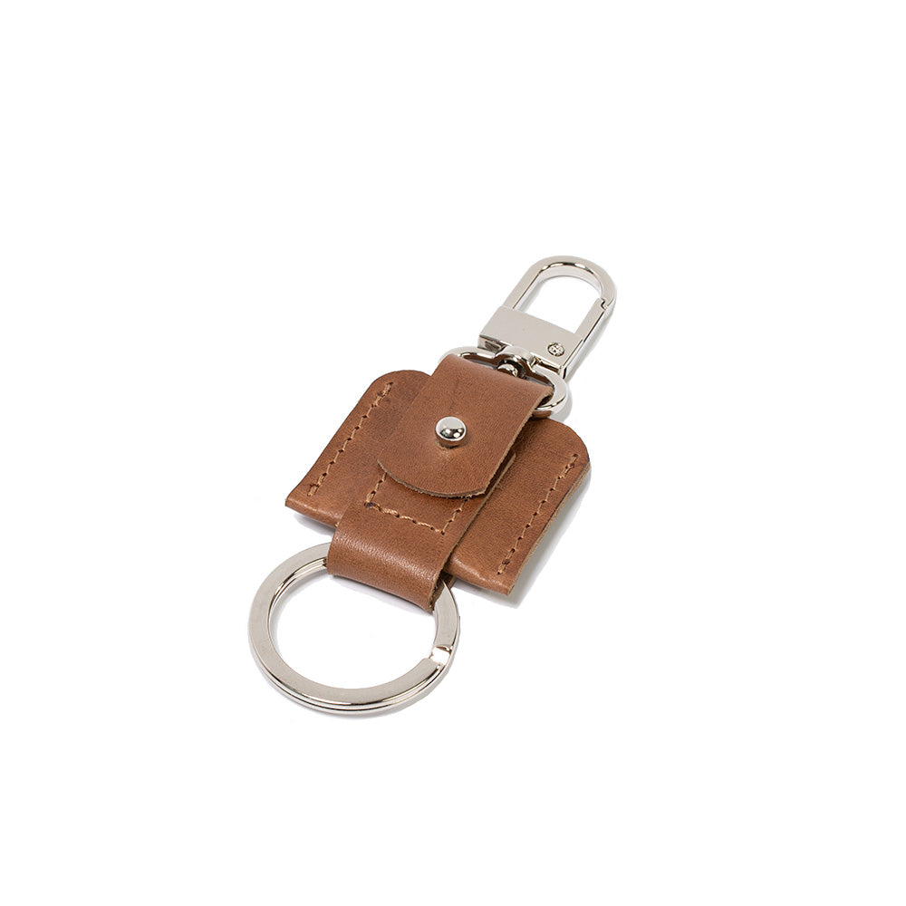 Keychain for AirTag with snap hook and keyring