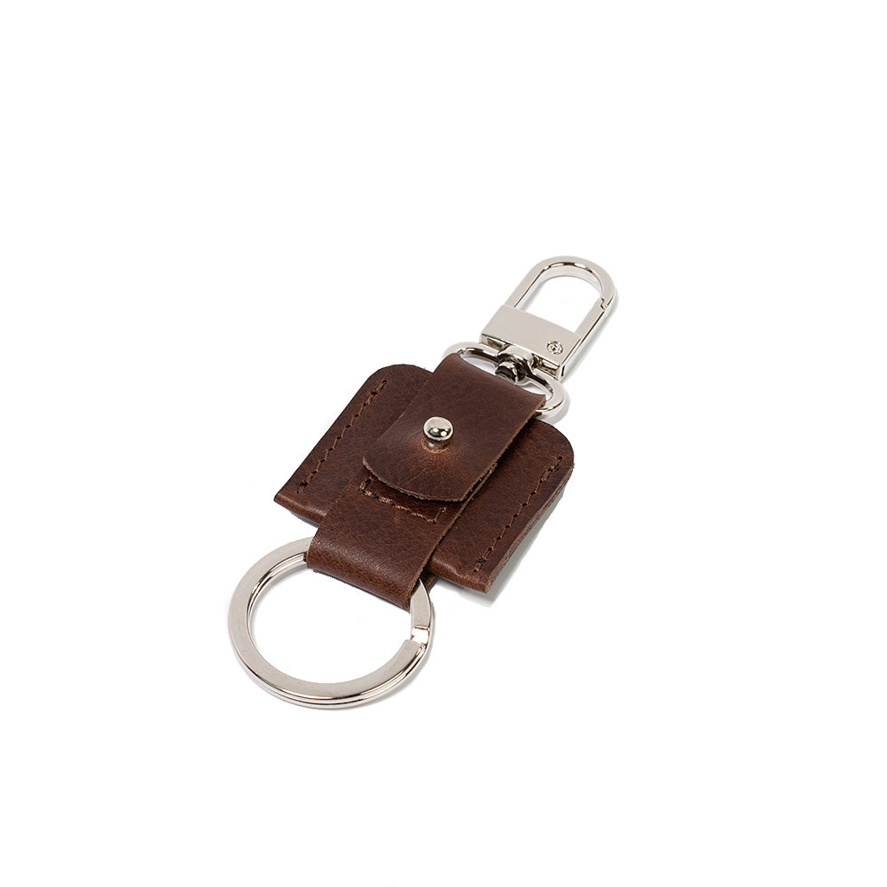 Keychain for AirTag with snap hook and keyring