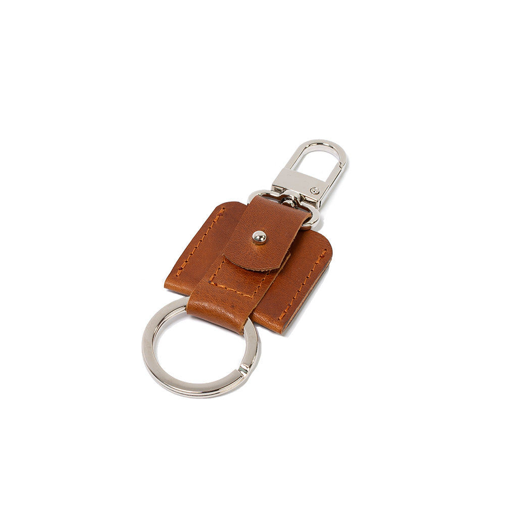 Keychain for AirTag with snap hook and keyring