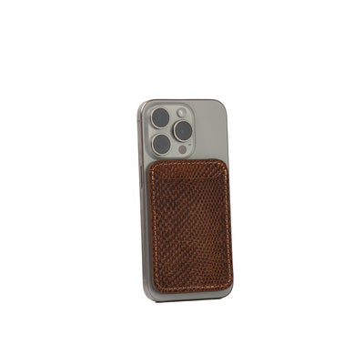 Leather Wallet compatible with MagSafe - Embossed Snake Print