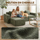 Canapé 3 Places avec Pouf Réversible, Canapé d'Angle Modulable en Chenille 251 cm Moderne, Assise Large, Vert Aosom