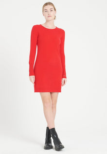 Robe col rond femme en cachemire rouge - LILLY 12
