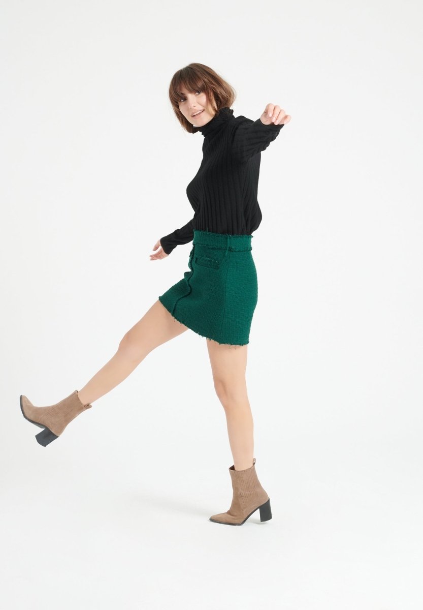 Pull col roulé femme en cachemire noir - LILLY 15