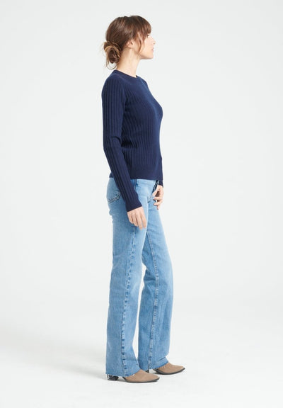 Pull col rond femme en cachemire bleu marine - LILLY 16