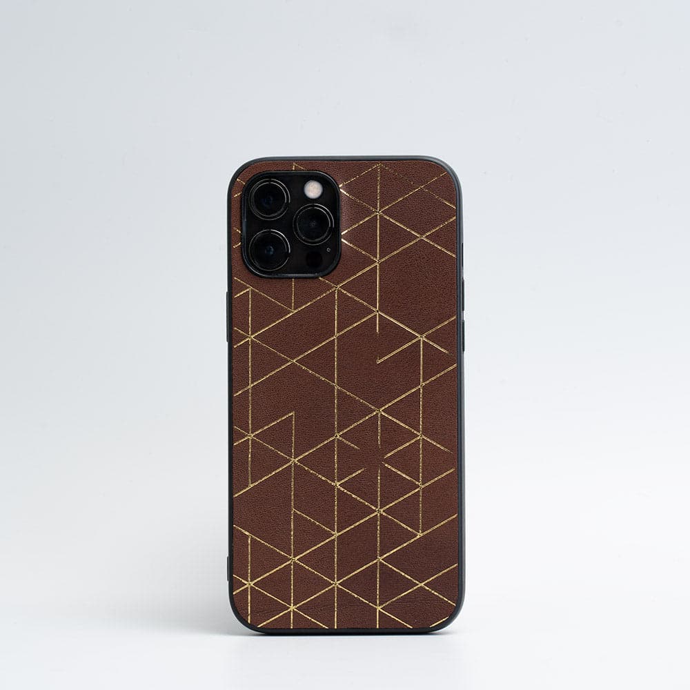 Leather case for iPhone 12 Pro Max - Gold Vectors