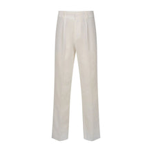 Linen White Pleated Pants