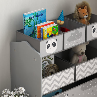 Meuble rangement enfant rangement jouet enfant 6 boîtes amovibles en tissu non tissé 63 x 30 x 66 cm gris