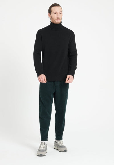 Pull col roulé homme en cachemire 4 fils noir - LUKE 15
