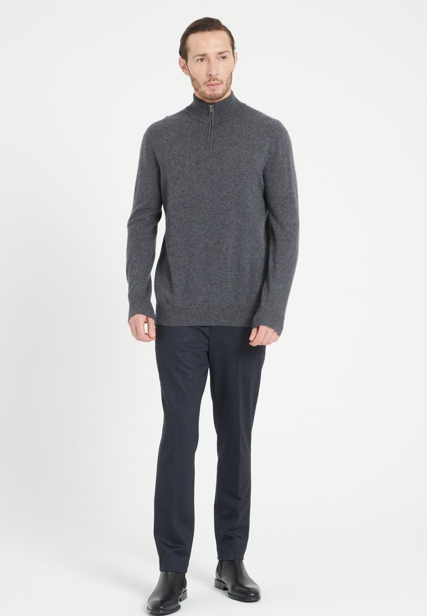 Pull camionneur homme en cachemire gris anthracite - LUKE 4