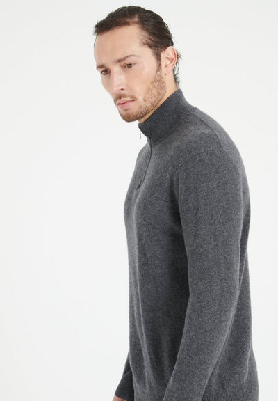 Pull camionneur homme en cachemire gris anthracite - LUKE 4