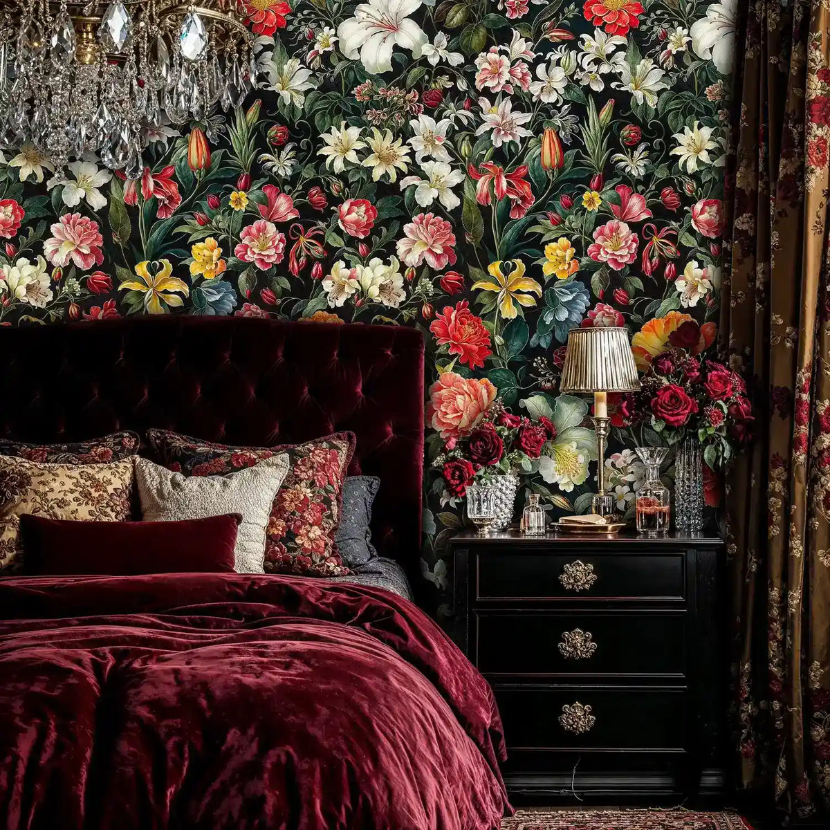 Dark Flower Paradise Wallpaper