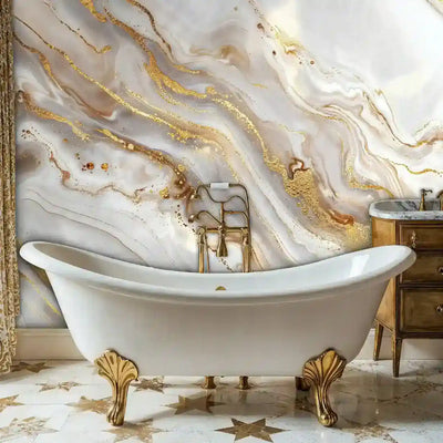 Luxurious Golden Marble Wall Mural