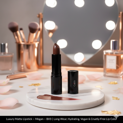 Luxury Matte Lipstick – Megan – BX3 | Long-Wear, Hydrating, Vegan & Cruelty-Free Lip Color