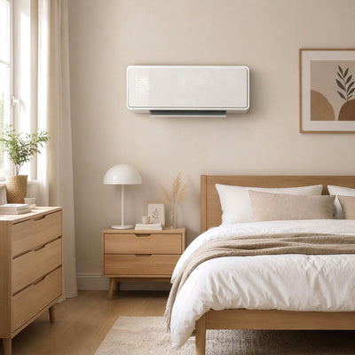 Chauffage mural en céramique 1000/2000W, radiateur électrique, ventilateur, thermostat, minuterie, 54x18,7x12,3cm, blanc