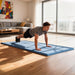 Tapis de gymnastique yoga pilates fitness pliable en 4 avec poignées revêtement synthétique 240 x 120 x 5 cm bleu clair Aosom