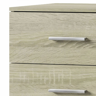 Commode 6 Tiroirs, Meuble de Rangement, Style Moderne, pour Chambre à Coucher, Entrée, Couloir, 40x40x110cm, Chêne