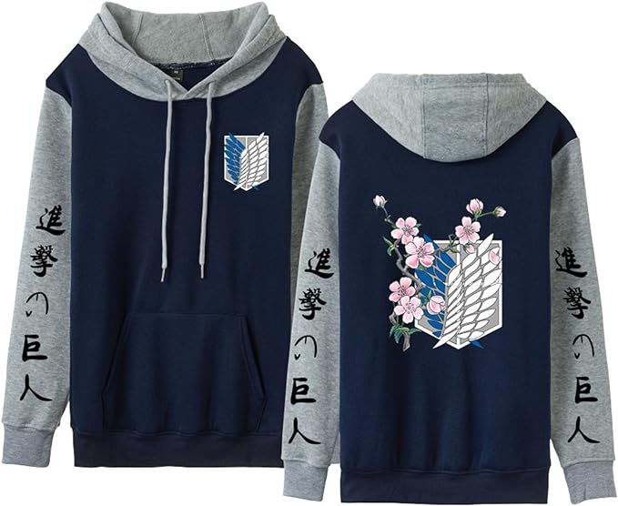 Attack on Titan Sakura Style Emblem Bi-Color Hoodies