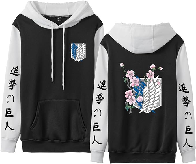 Attack on Titan Sakura Style Emblem Bi-Color Hoodies