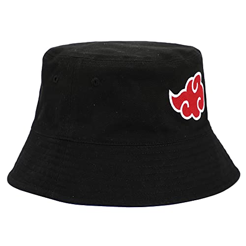 Naruto Reversible Akatsuki X Konoha Hidden Leaf Village Bucket Hat MAOKEI