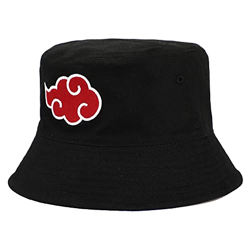 Naruto Reversible Akatsuki X Konoha Hidden Leaf Village Bucket Hat MAOKEI