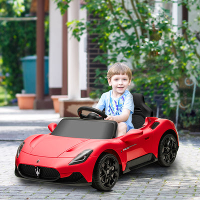 Voiture électrique pour enfants sous licence Maserati MC20 12V, Télécommande, LED, Musique et Klaxon, 3 à 6 Ans, rouge