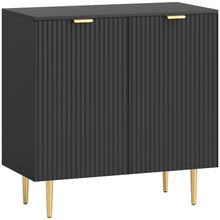 Buffet cuisine meuble de rangement avec 2 portes étagère réglable pieds métalliques surélevés 80 x 40 x 80 cm noir