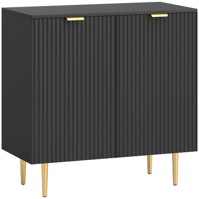 Buffet cuisine meuble de rangement avec 2 portes étagère réglable pieds métalliques surélevés 80 x 40 x 80 cm noir