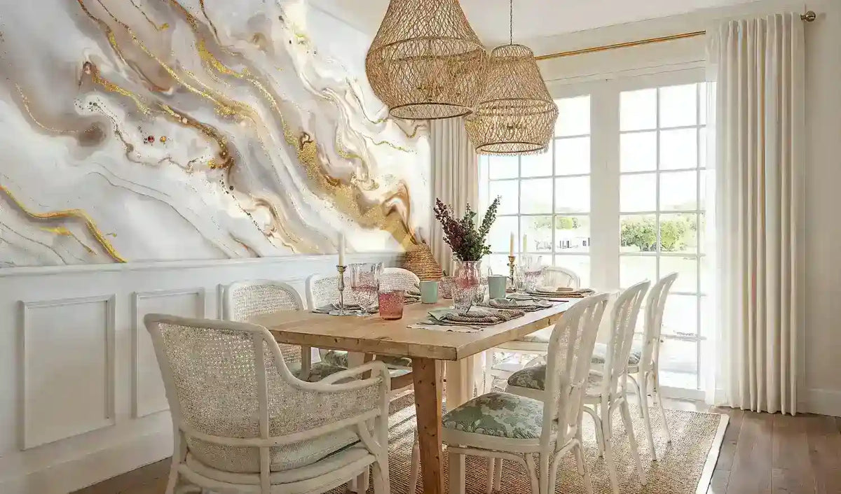 Luxurious Golden Marble Wall Mural