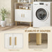Meuble de salle de bain, meuble de rangement avec 2 portes, compartiment ouvert, étagère réglable, 60x29,5x76,5cm, blanc Aosom