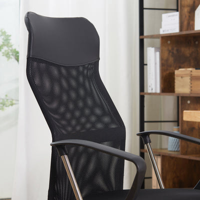 Fauteuil de bureau manager grand confort dossier ergonomique hauteur assise réglable pivotant tissu maille noir