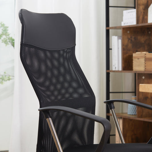 Fauteuil de bureau manager grand confort dossier ergonomique hauteur assise réglable pivotant tissu maille noir