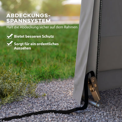 Tente garage carport dim. 6,2L x 3,3l x 2,4H m acier galvanisé robuste PE haute densité 150 g/m² imperméable anti-UV