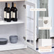 Buffet cuisine, meuble cuisine rangement haut, meuble de rangement avec plan de travail, 3 portes vitrées, 2 Aosom