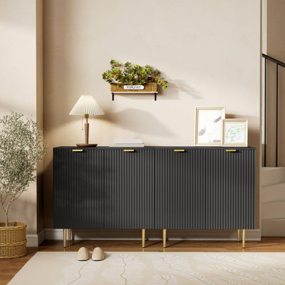 Buffet cuisine meuble de rangement avec 2 portes étagère réglable pieds métalliques surélevés 80 x 40 x 80 cm noir