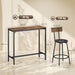 Ensemble Table de Bar avec 2 Tabourets, Table Haute de Cuisine et 2 Chaises de Bar Rembourrées PU, Repose-Pieds, Marron Aosom