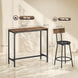 Ensemble Table de Bar avec 2 Tabourets, Table Haute de Cuisine et 2 Chaises de Bar Rembourrées PU, Repose-Pieds, Marron Aosom