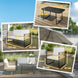 Salon de jardin 4 pièces avec canapé 2 places, 2 fauteuils, 1 table basse en verre et coussins – crème blanc Aosom