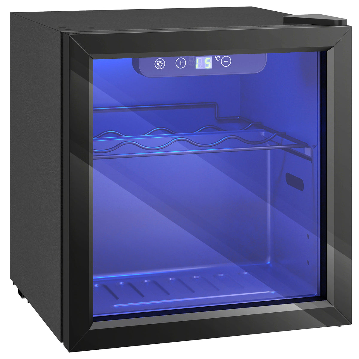 Cave à vin 12 bouteilles 36L, réfrigérateur à vin et boissons avec température réglable 4-16 °C, porte réversible, noir