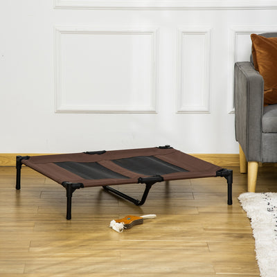 Lit sur pieds lit pour chien chat lit de camp lit surélevé animaux grand confort tissu Oxford textilène micro-perforé métal 92L x 76l x 18H cm café