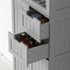 Meuble de salle de bain haut, meuble de rangement avec 4 portes dont 2 vitrées, 2 tiroirs et étagères réglables, gris Aosom