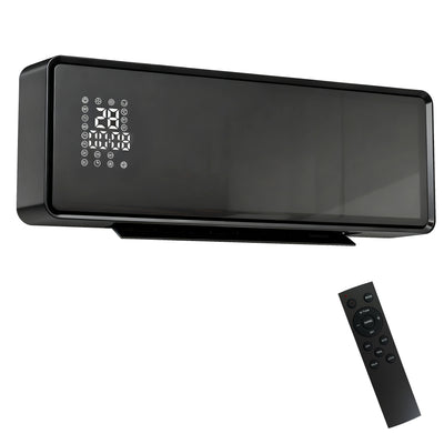 Chauffage mural en céramique 1000/2000W, radiateur électrique, ventilateur, thermostat, minuterie, 54x18,7x12,3cm, noir