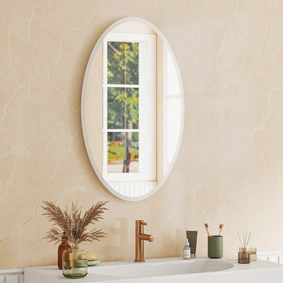 Miroir salle de bain avec éclairage 80 x 50 cm, miroir LED ovale, anti-buée, 3 couleurs lumière, dimmable, transparent