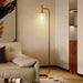 Lampadaire sur pied salon lampe sur pied avec abat-jour en verre texturé interrupteur à pied 29 x 25 x 152 cm métal or Aosom