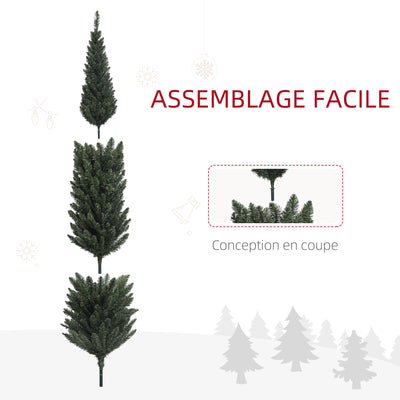 Sapin de Noël artificiel, arbre de Noël, base en acier, 390 branches épines, décoration de Noël, Ø 55 x 195H cm, vert