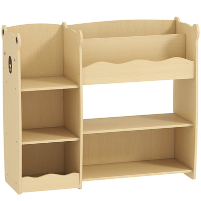 Meuble rangement enfant 3 niveaux, étagère de rangement pour jouets enfants avec étagères ouvertes, 92x29x79cm, naturel