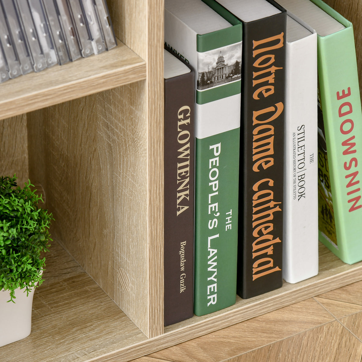 Meuble de rangement Bibliothèque étagère 7 cubes pour intérieur, salon, chambre - 50l x 24P x 106H cm, bois naturel