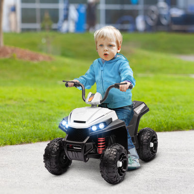 Quad électrique enfant 12 V voiture électrique 2 moteurs marche avant et arrière 37-60 mois 85 x 55,5 x 62 cm blanc