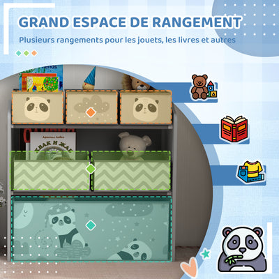 Meuble rangement enfant rangement jouet enfant 6 boîtes amovibles en tissu non tissé 63 x 30 x 66 cm gris
